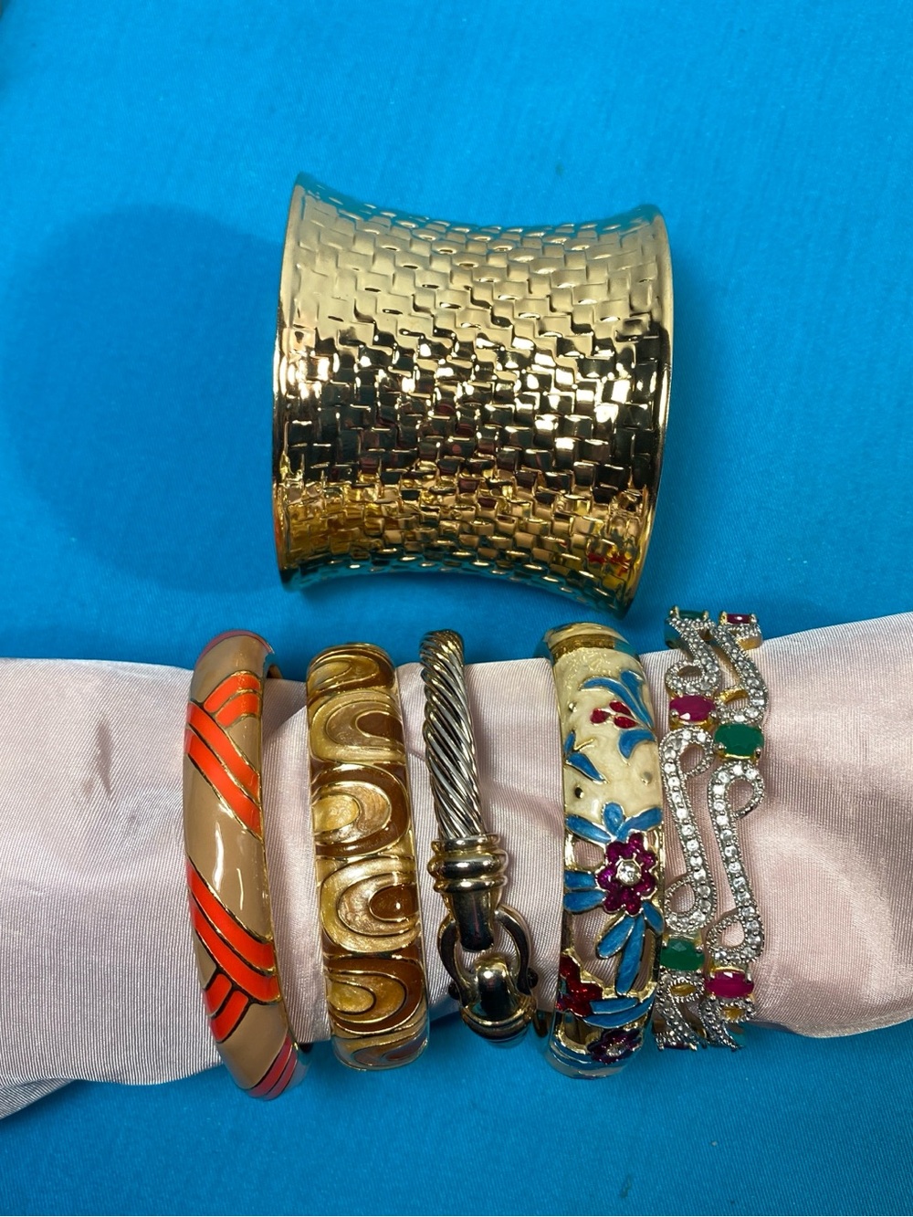 Gold Tone Enamey Cuff & Bangle Bracelets J Crew